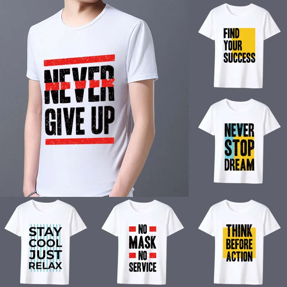 Fashion Men's T-Shirt Harajuku Style Letter Printing Series Tee Shirt Dropshipping Summer White Printing Male Short-sleeved Tops
Fashion Men's T-Shirt Harajuku Style Letter Printing Series Tee Shirt Dropshipping Summer White Printing Male Short-sleeved Tops