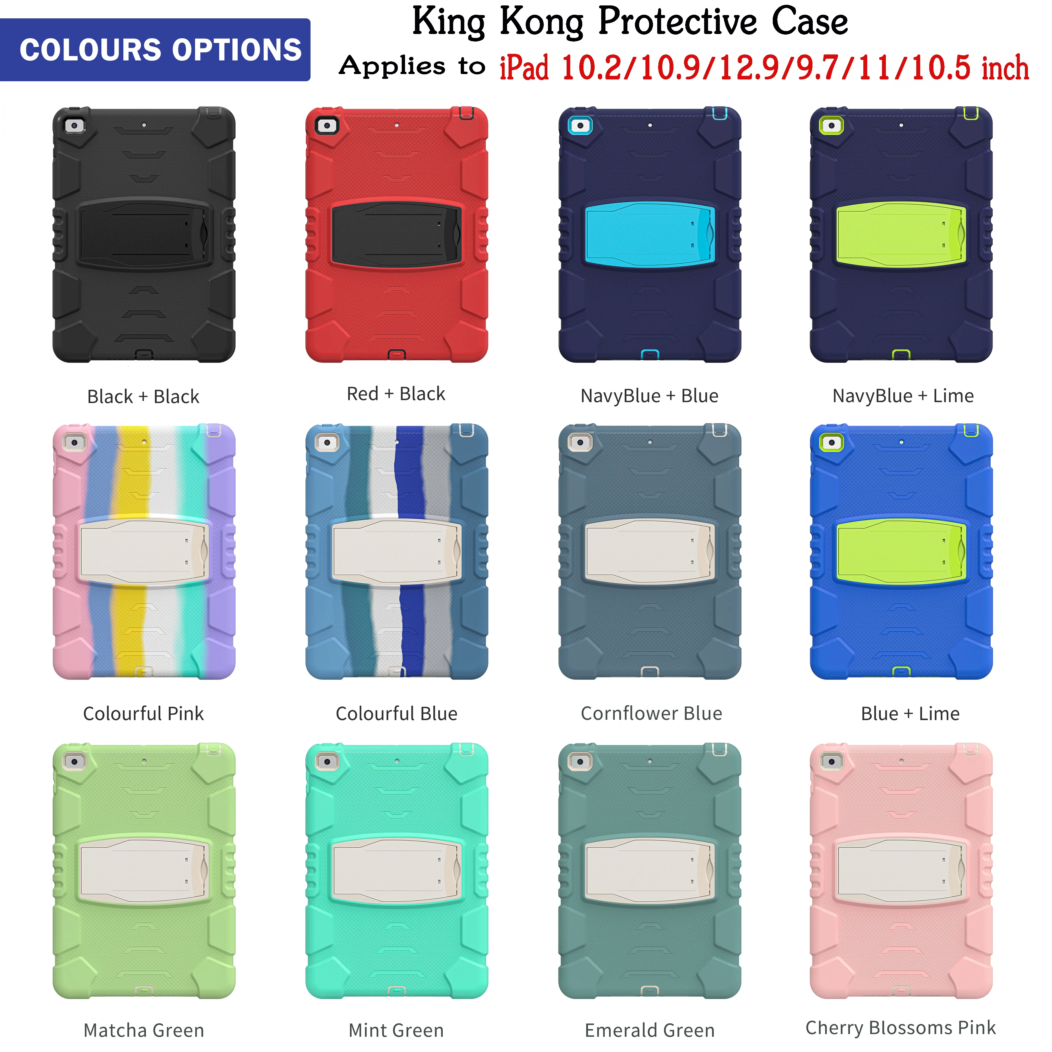 

Case For iPad 10.2 9th 8th 7th M1 Pro12.9 inch Pro10.5 Cover Pro11 inch Air4 9.7 5th 6th Air 2 Mini 4 5 6 King Kong King