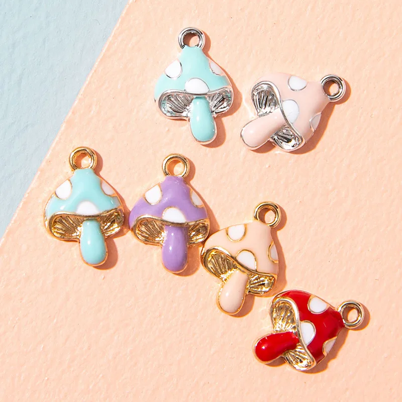 10Pcs/lot Enamel Mushroom Charms Plant Pendants For Jewelry Making Earrings Bracelet Necklace DIY Craft Accessories
10Pcs/lot Enamel Mushroom Charms Plant Pendants For Jewelry Making Earrings Bracelet Necklace DIY Craft Accessories