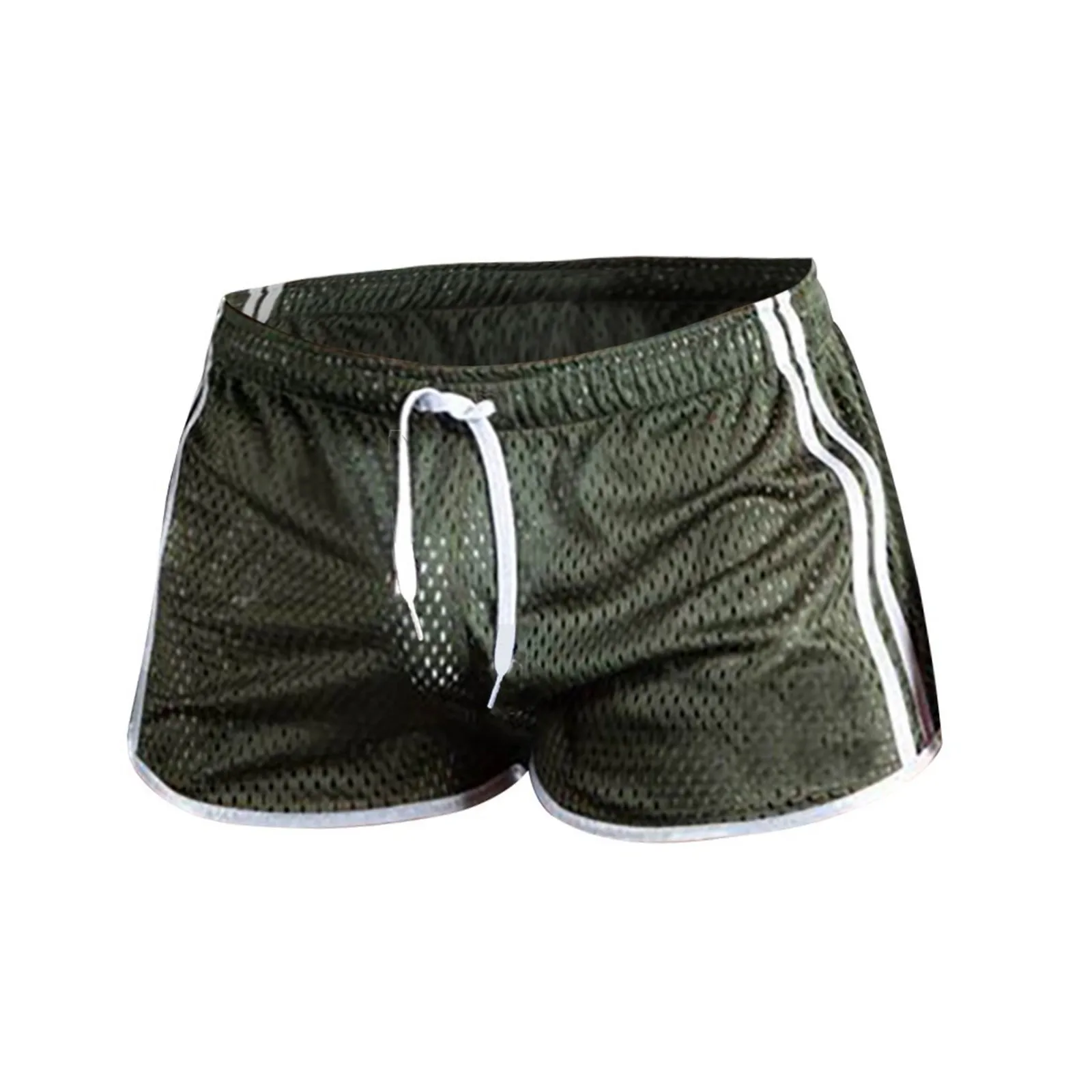 

Men'S Fashion Mesh Shorts Solid Color Casual Fast-Drying Breathable Shorts Summer Beach Vacation Leisure Translucent Shorts
