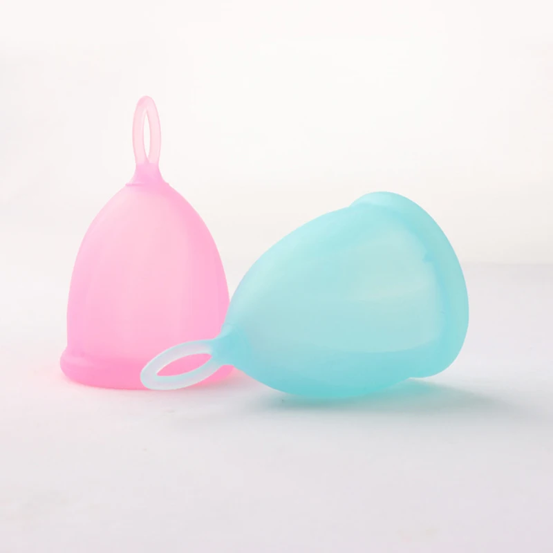 

7 Colors Portable Menstrual Cup Medical Silicone Leak-proof Lady Women Menstrual Period Cup 2 Sizes Feminine Hygiene Product