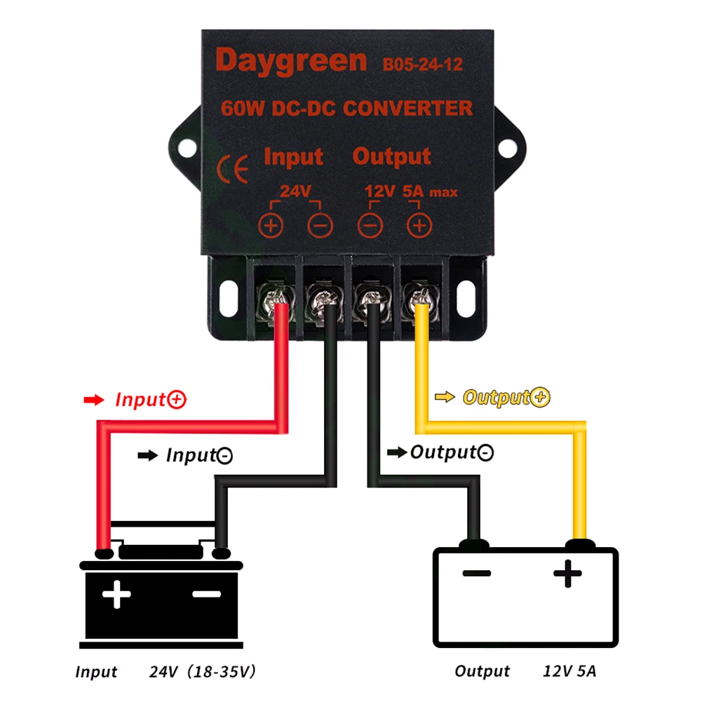 Voltage Regulator DC Converter Spare Parts 5A 60W Accessories B05-24-12 Connection DC 24V To DC 12V Fittings LED
Voltage Regulator DC Converter Spare Parts 5A 60W Accessories B05-24-12 Connection DC 24V To DC 12V Fittings LED