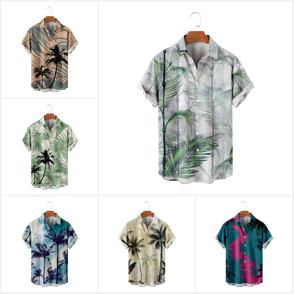 Fashion Lapel Short Sleeve High Quality Hawaiian Blouse Big Size Coconut Tree Printed Hawaii Men Beach Shirts
Fashion Lapel Short Sleeve High Quality Hawaiian Blouse Big Size Coconut Tree Printed Hawaii Men Beach Shirts