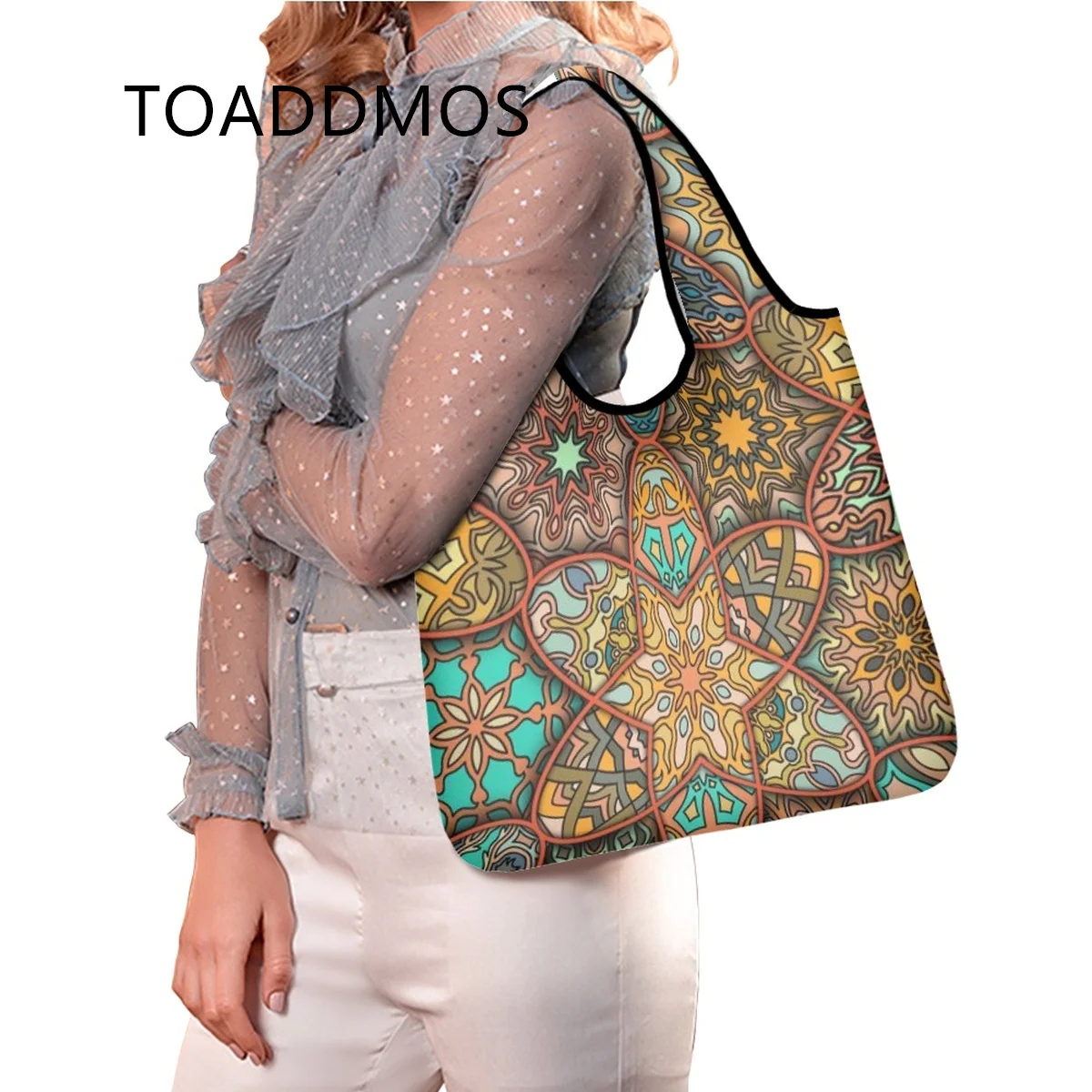 TOADDMOS Colorful Floral Mandala Luxury Design Ladies Shoulder Bag Fashion Street Trend Tote Bag Large Capacity Reusable Handbag
TOADDMOS Colorful Floral Mandala Luxury Design Ladies Shoulder Bag Fashion Street Trend Tote Bag Large Capacity Reusable Handbag