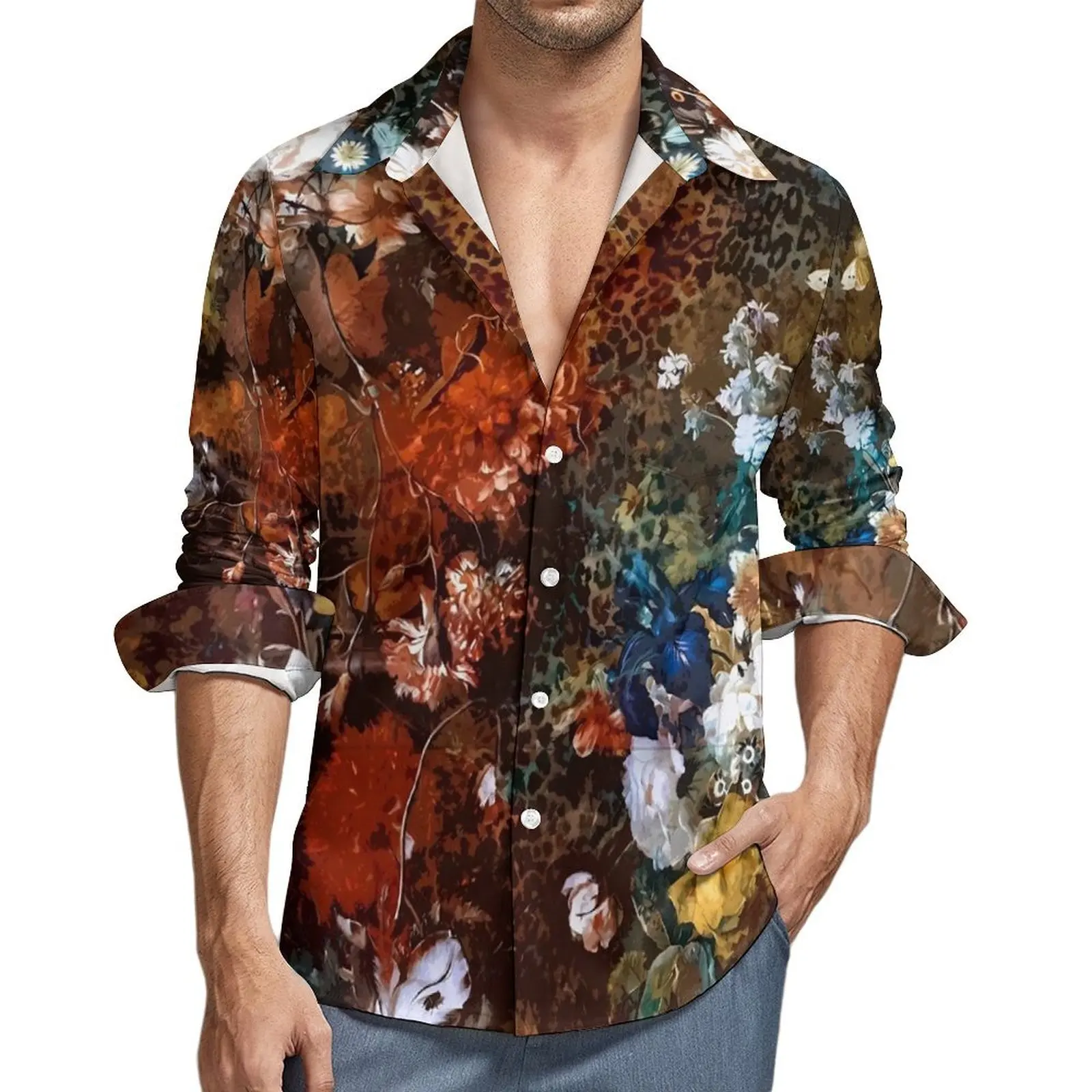 Floral Leopard Print Blouse Mens Bouquet Flowers Shirt Long Sleeve Cool Harajuku Casual Shirts Autumn Pattern Tops Plus Size 4XL
Floral Leopard Print Blouse Mens Bouquet Flowers Shirt Long Sleeve Cool Harajuku Casual Shirts Autumn Pattern Tops Plus Size 4XL