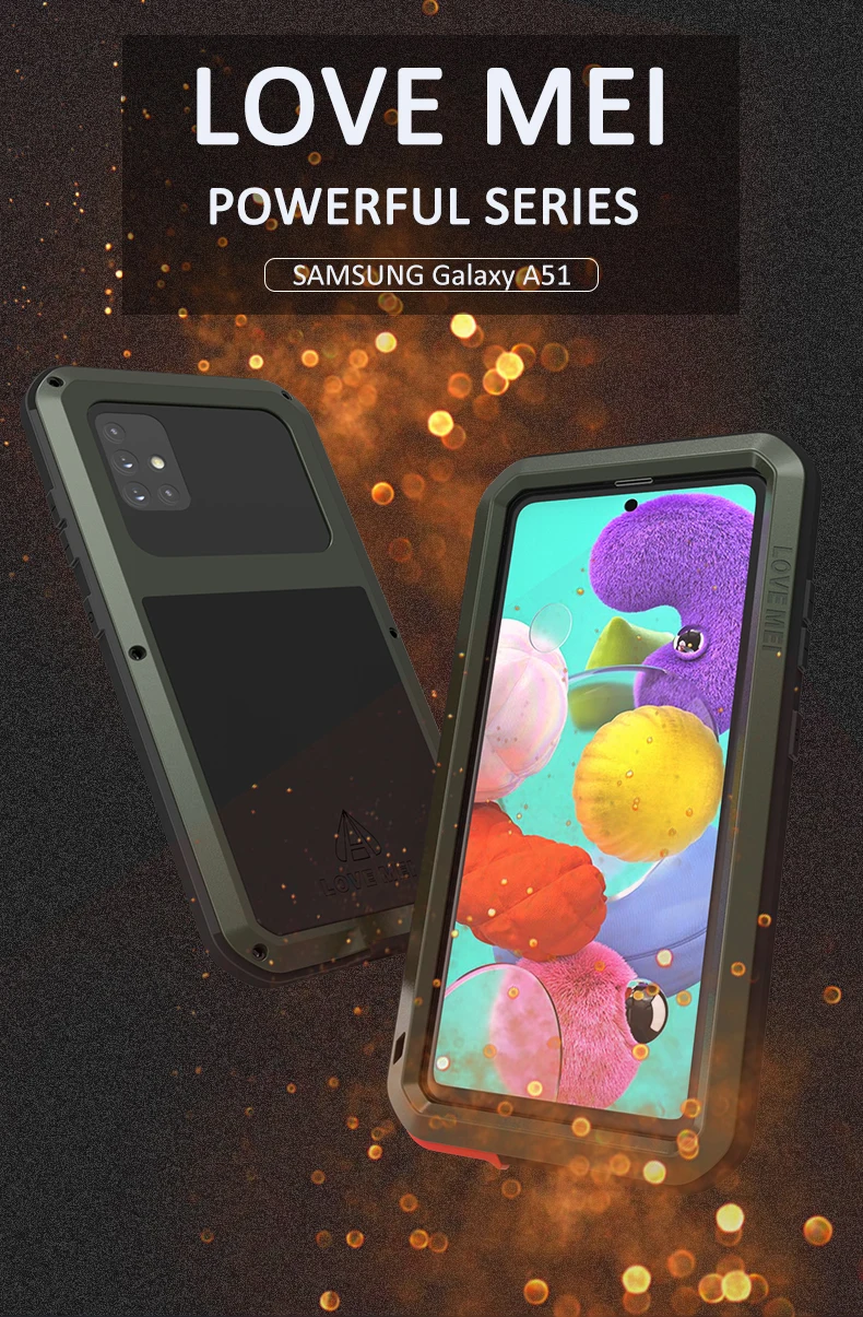 

Мощный чехол LOVE MEI для телефона Samsung Galaxy A51 A52 A53 A71, металлический бронированный противоударный грязеотталкивающий водонепроницаемый чехол для Galaxy A41