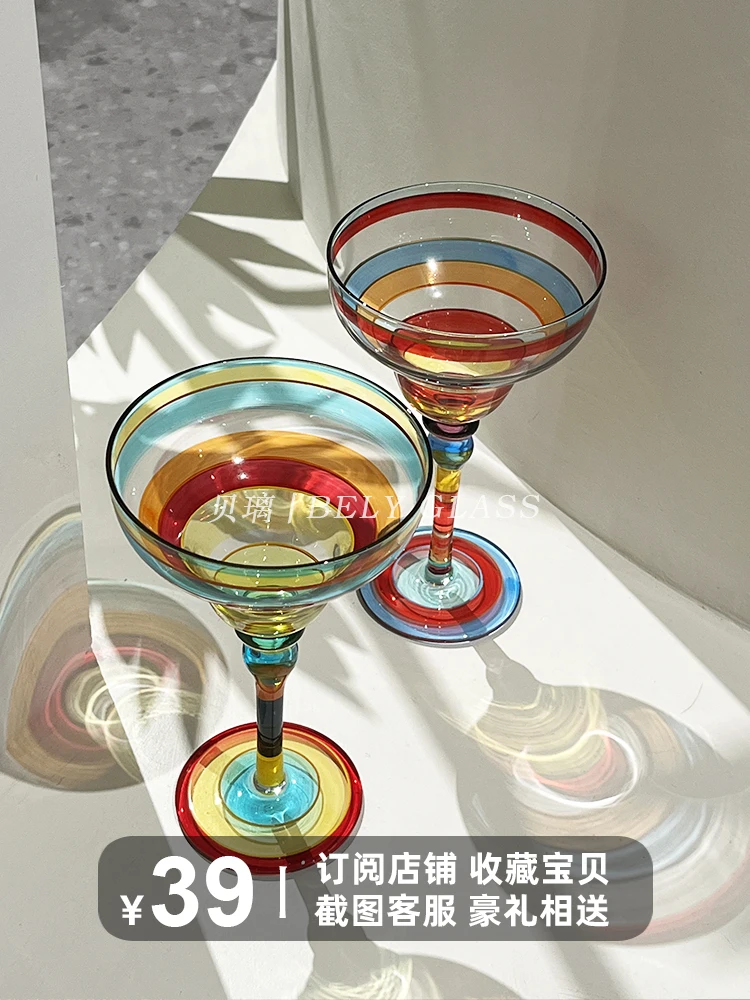 Handdrawn Personalized Creativity Margaret Cup Colored Crystal Glass Cup Triangle Cup Goblet Bar Home 
Handdrawn Personalized Creativity Margaret Cup Colored Crystal Glass Cup Triangle Cup Goblet Bar Home