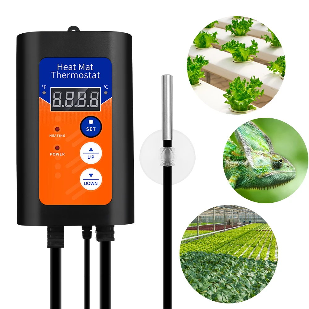 Heat Mat Thermostat 1000W Digital Temperature Controller precise temperature control Hydroponic Plants Seed Germination Reptiles
Heat Mat Thermostat 1000W Digital Temperature Controller precise temperature control Hydroponic Plants Seed Germination Reptiles