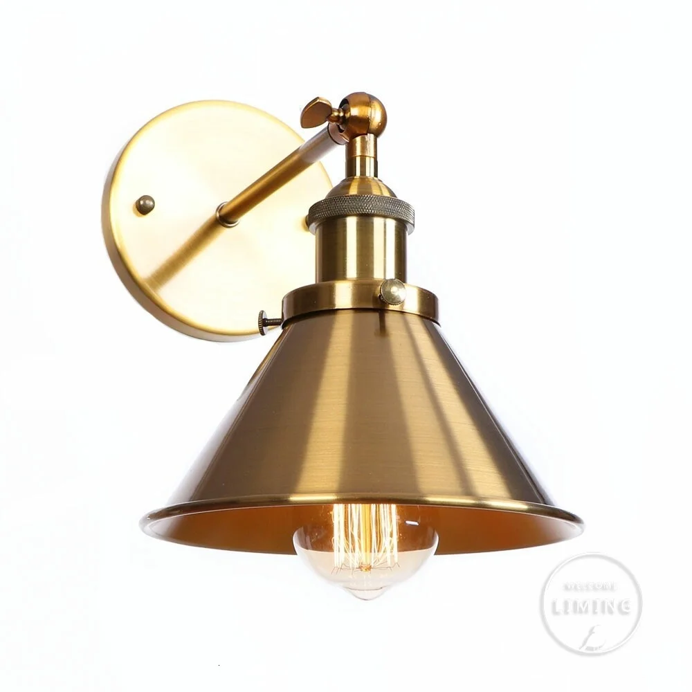 

Nordic Led Iron Brass Vintage Wall Lamp Mirror Bedroom Bathroom Light for Cafe Room Edison Wall Sconce Loft Industrial Wandlamp