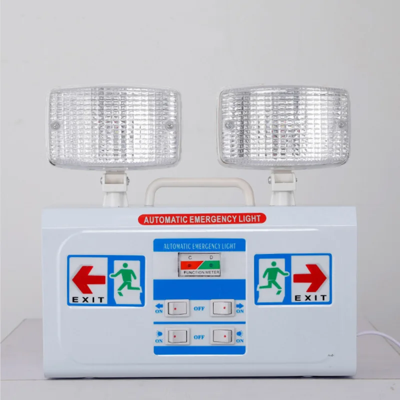 

High Brightness LED Emergency Light Lighting Safety Exit Double Head Fire Multifunctional Emergency Lamp AC200-240V