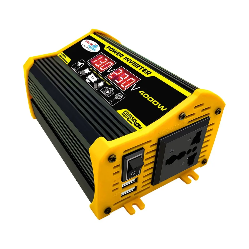 4000W LED Display Car Power Inverter Converter Adapter 12V To 220V / 110V Dual USB Voltage Transformer Modified Sine Wave Car AC
4000W LED Display Car Power Inverter Converter Adapter 12V To 220V / 110V Dual USB Voltage Transformer Modified Sine Wave Car AC