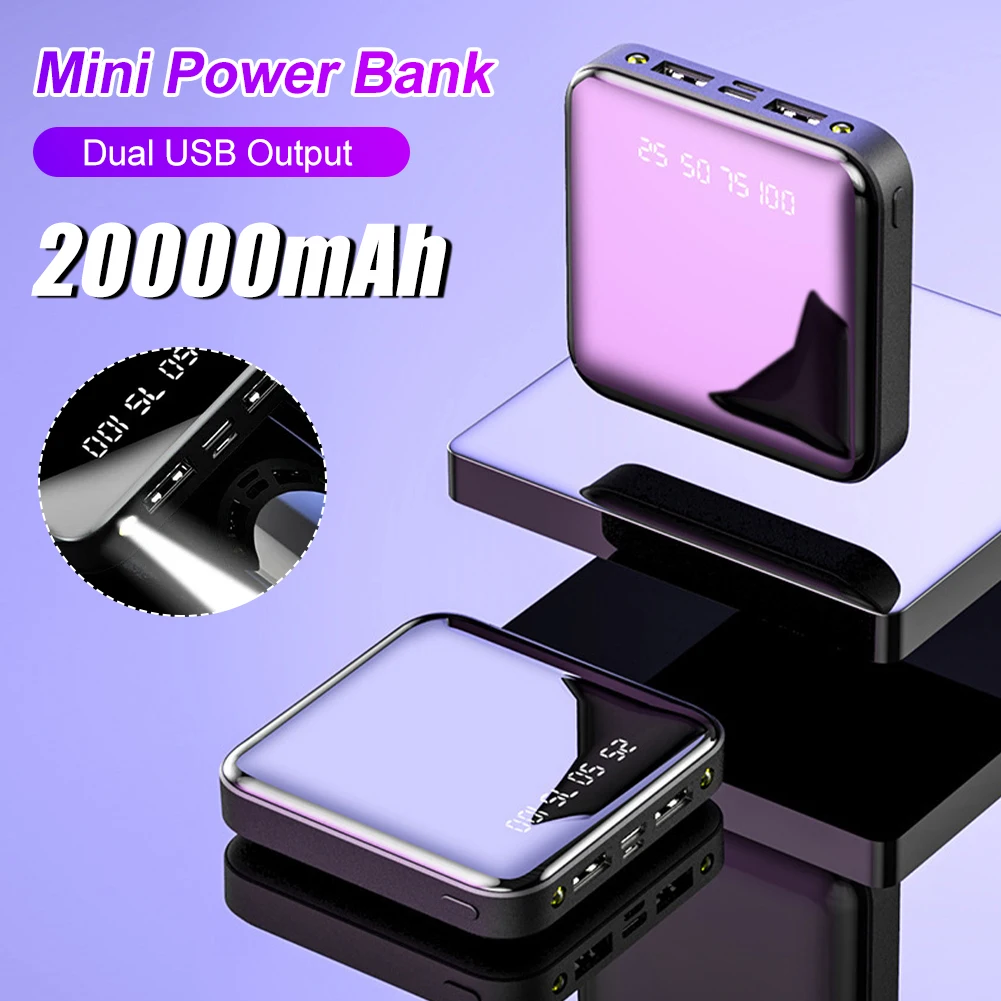 20000mAh Portable Power Bank with LED Flashlight Dual USB Digital Display Mirror Mini External Battery Pack for Travel Camping
20000mAh Portable Power Bank with LED Flashlight Dual USB Digital Display Mirror Mini External Battery Pack for Travel Camping
