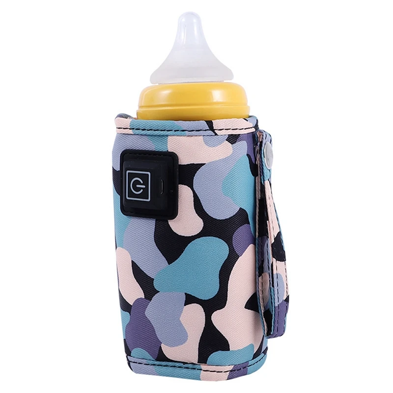 

Universal USB Milk Water Warmer Travel Stroller Insulated Bag Portable Nursing Bottle Heater Camouflage-Black