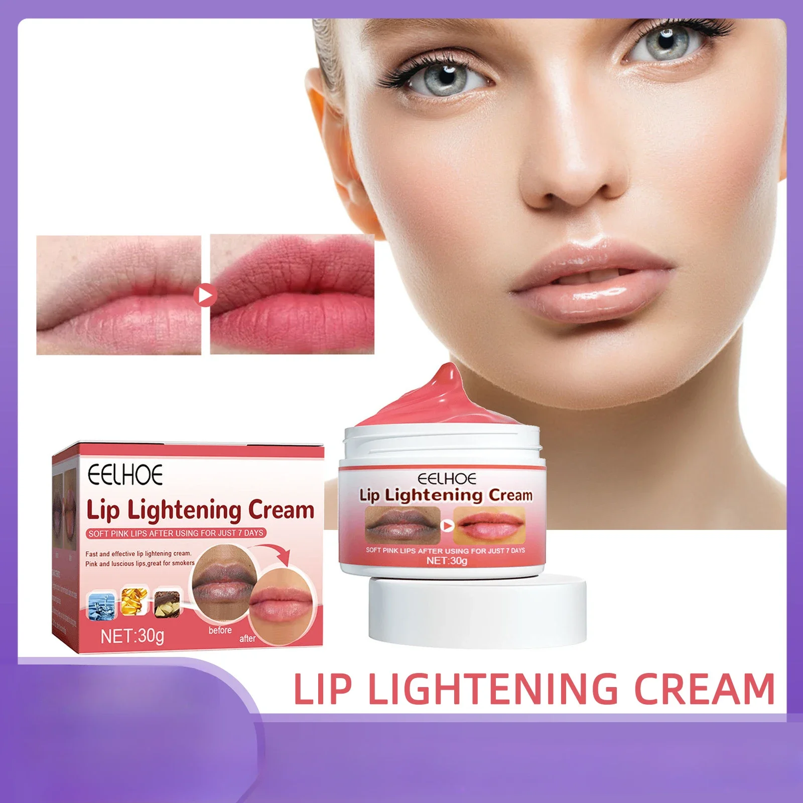 

Eelhoe Moisturizing and Brightening Lip Balm Moisturizing and Hydrating Repair Anti-chapped Lip Care Lighten Lips Lip Gloss Set