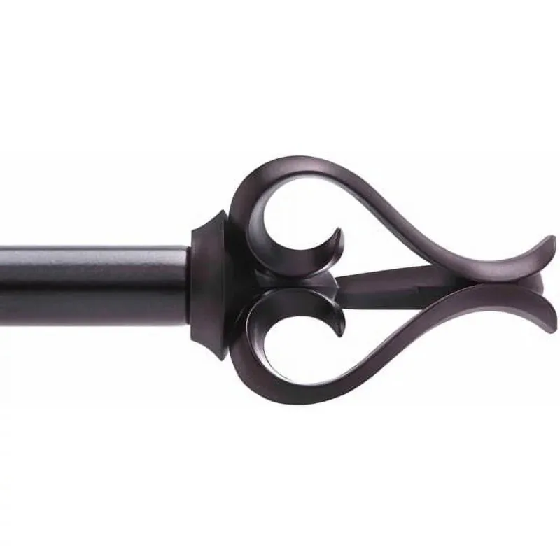 

Better Homes & Gardens 1" Oil Rubbed Bronze Scroll Single Curtain Rod, 42-120", Bronze Curtain Hardware