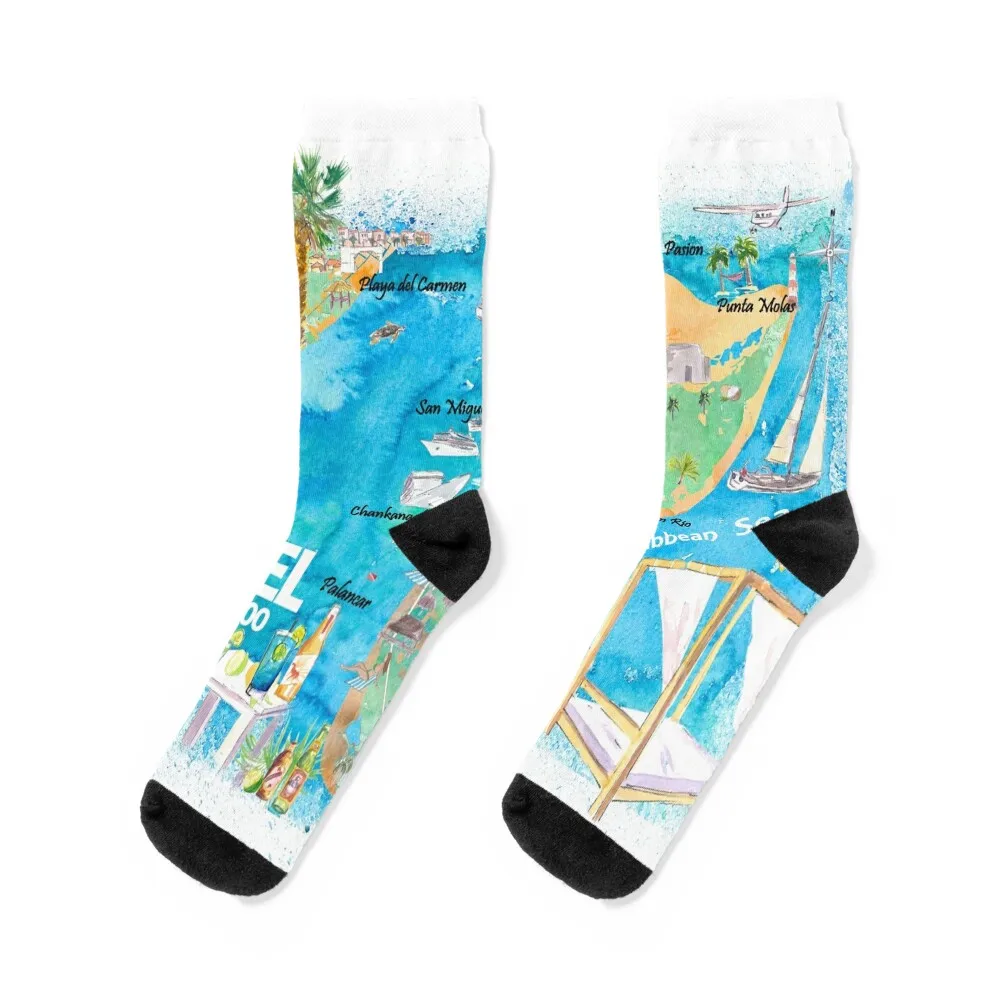 Cozumel Quintana Roo Mexico Illustrated Travel Map with Roads and Highlights Socks Crossfit gym Socks Ladies Men's
Cozumel Quintana Roo Mexico Illustrated Travel Map with Roads and Highlights Socks Crossfit gym Socks Ladies Men's