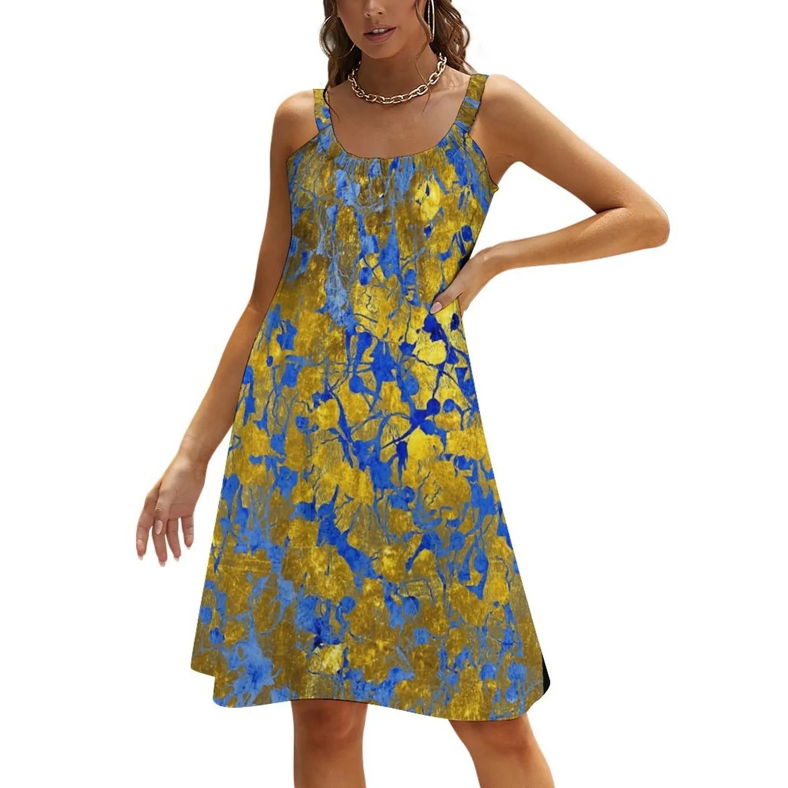 Blue Splash on Gold Beach Sling Skirt dresses with long sleeves Elegant gown Women long dress
Blue Splash on Gold Beach Sling Skirt dresses with long sleeves Elegant gown Women long dress