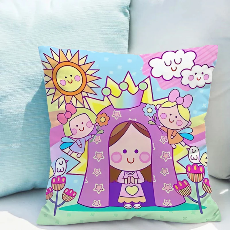 

Pillowcase for Living Room Virgin Mary Art Cushions Children's Cushion Cover Double-sided Printing Sofa Sets Throw Pillow Covers