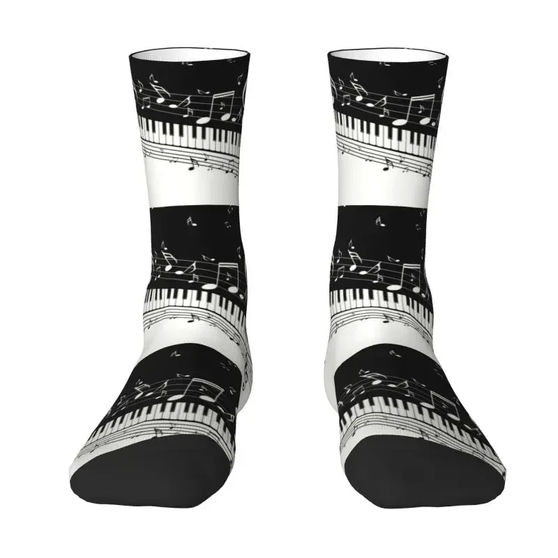 

Classic Piano Key Dress Socks Mens Womens Warm Fashion Novelty Musician Music Notes Pianist Crew Socks