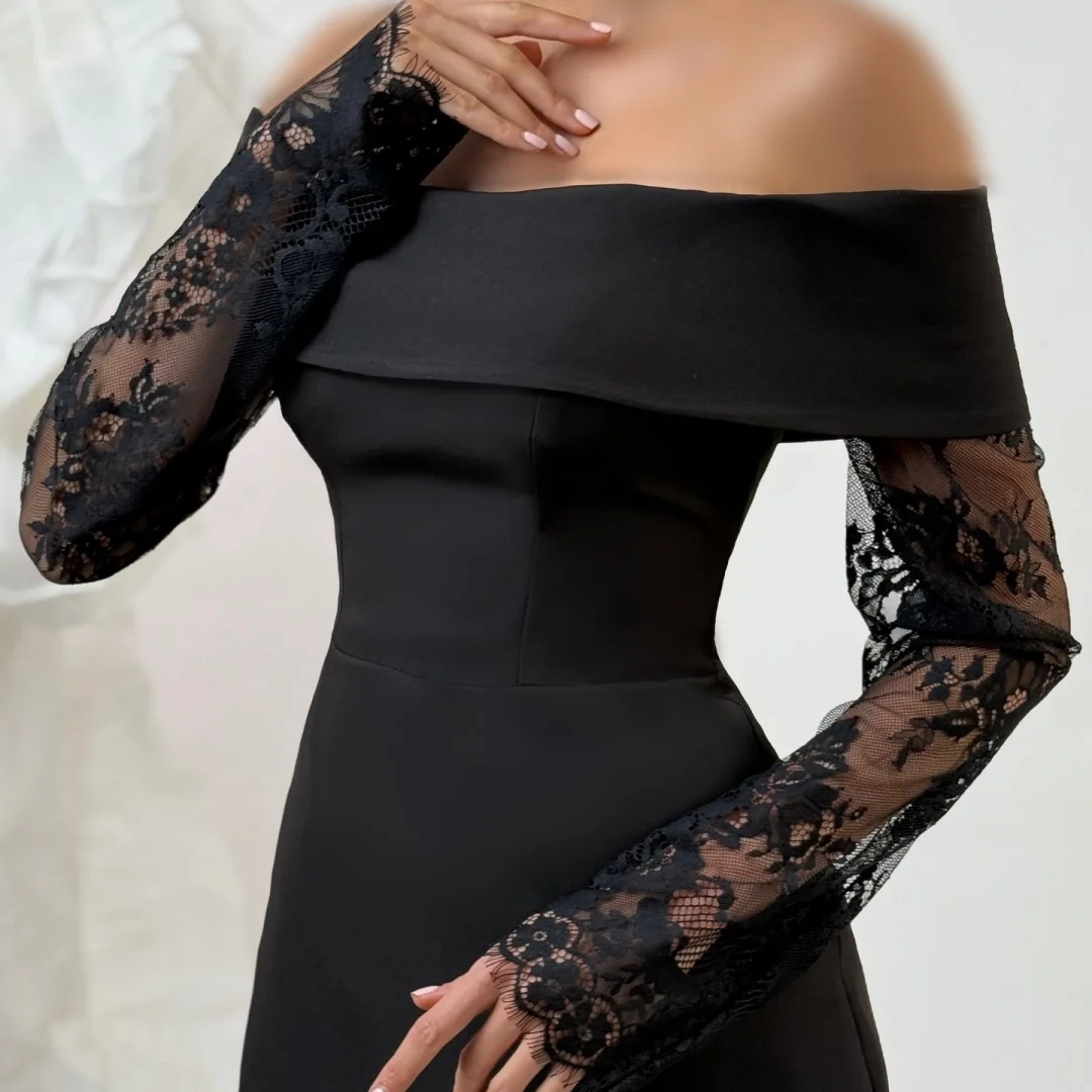 Sansa Customized Black One Shoulder Flowers Embroidery Prom Dresses Long Sleeves فساتين للمناسبات الخاصة vestidos de festa 2025 7 S008d18ddec1f43238009a78c50072ec8V