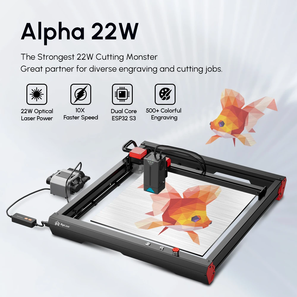 Ortur New Brand AlgoLaser 22W The Strongest Laser Cutting Engraving Machine 45mm Acrylic 12mm MDF Cutter Woodwork Metal Engraver
Ortur New Brand AlgoLaser 22W The Strongest Laser Cutting Engraving Machine 45mm Acrylic 12mm MDF Cutter Woodwork Metal Engraver