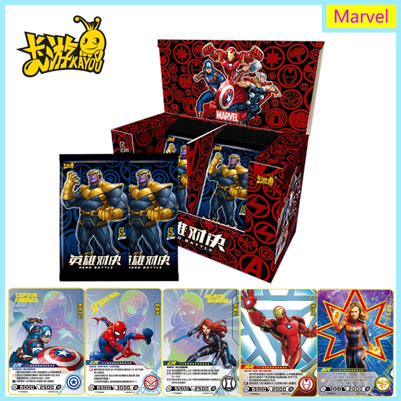

Marvel Super Hero Movie Figure Peripheral Booster Box The Avengers Rare SSR SGR Role Cards TCG Lovers Kids Christmas Gift Toy