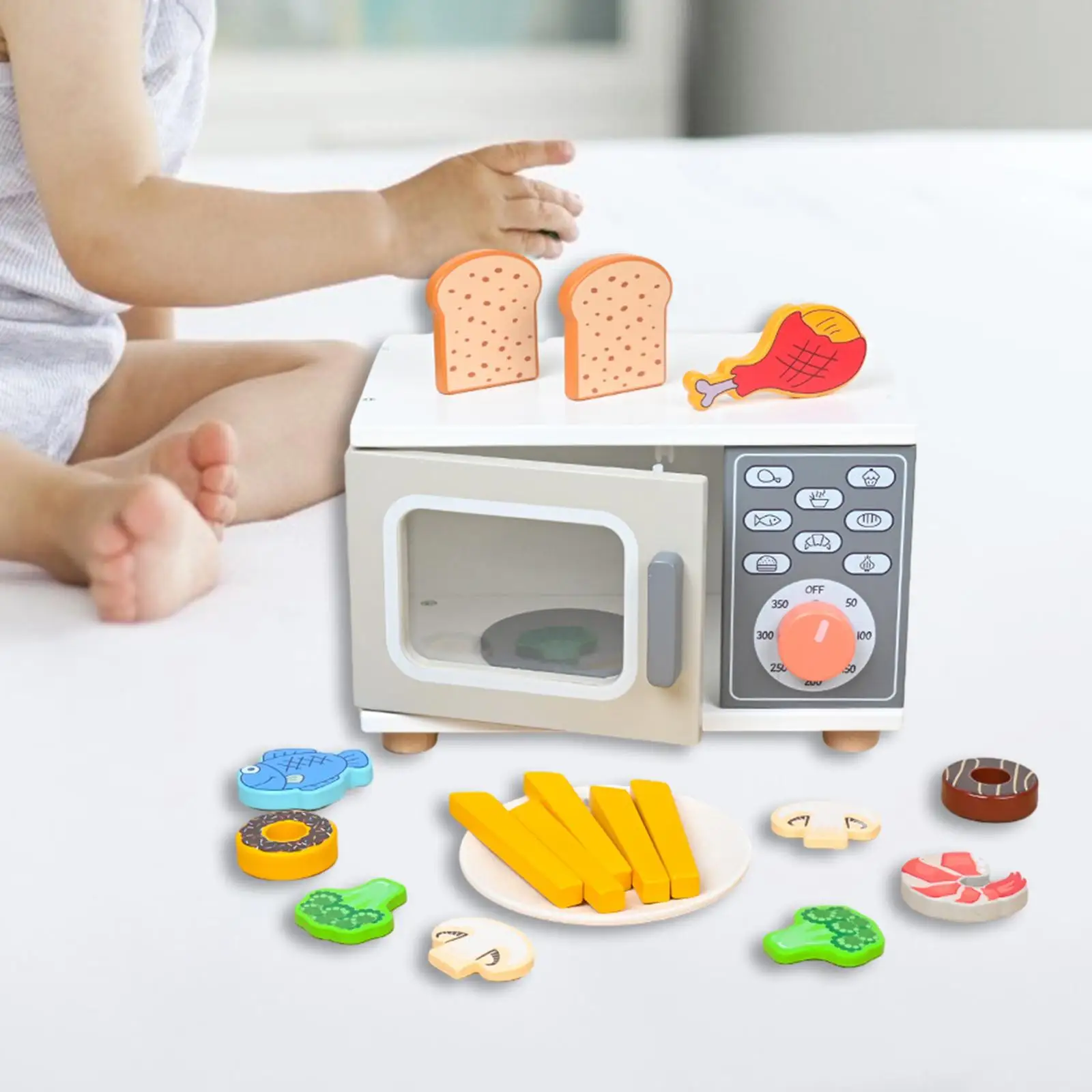 

Kids Microwave Oven Toys Realistic Toy Kitchen Appliances Playing with Food and Kitchen Toys for 3-8 Year Old Children Kids