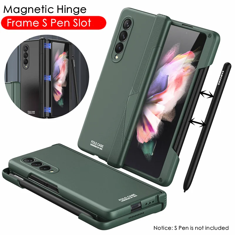 Magnetic Hinge Case for Samsung Galaxy Z Fold 3 5G Side Build in S Pen Slot Holder Cover Thin Hard Plastic Case (NO S Pen )
Magnetic Hinge Case for Samsung Galaxy Z Fold 3 5G Side Build in S Pen Slot Holder Cover Thin Hard Plastic Case (NO S Pen )