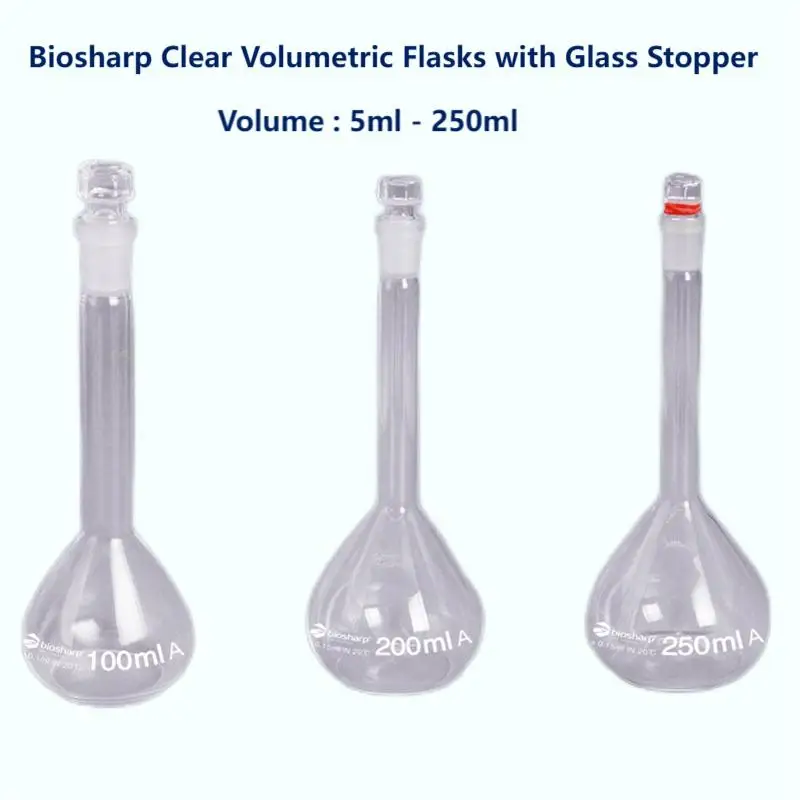 Лабораторная мерная колба Biosharp 5 мл-250 мл из боросиликатного стекла с пробкой, прозрачная мерная колба, стеклянная колба
Лабораторная мерная колба Biosharp 5 мл-250 мл из боросиликатного стекла с пробкой, прозрачная мерная колба, стеклянная колба