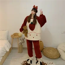 Autumn and Winter New Cute Sweet Loose Simple Fashion Trend Stitching Home Clothes Plus Velvet Thick Thick Warm Pajamas
Autumn and Winter New Cute Sweet Loose Simple Fashion Trend Stitching Home Clothes Plus Velvet Thick Thick Warm Pajamas