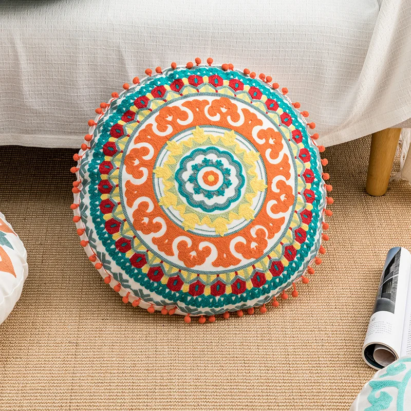 Exotic Ethnic Style Pillowcase Round Personality Cotton Canvas Embroidery Cushion Cover Home Living Room Bedroom Decoration
Exotic Ethnic Style Pillowcase Round Personality Cotton Canvas Embroidery Cushion Cover Home Living Room Bedroom Decoration