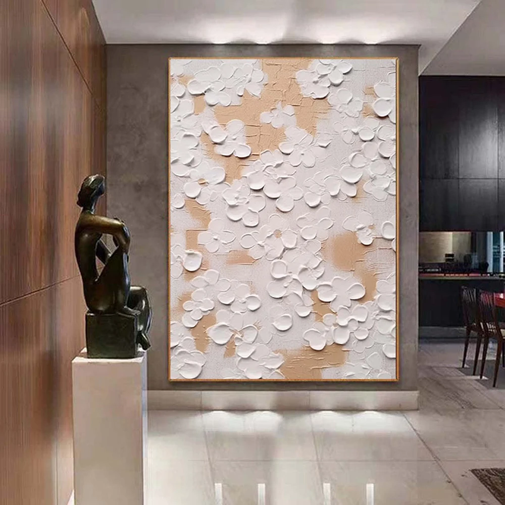 Hand Painted Oil Painting White Beige Floral textured Painting Palette Knife Abstract Painting Minimalist Wall Art Living Room
Hand Painted Oil Painting White Beige Floral textured Painting Palette Knife Abstract Painting Minimalist Wall Art Living Room
