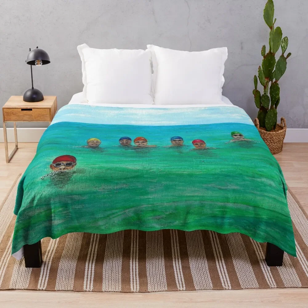 

Wild Swimming-Swimming Group-Swimming In The Ocean-Lake-River-Cold Water Swimmer Throw Blanket Baby Summer Blankets