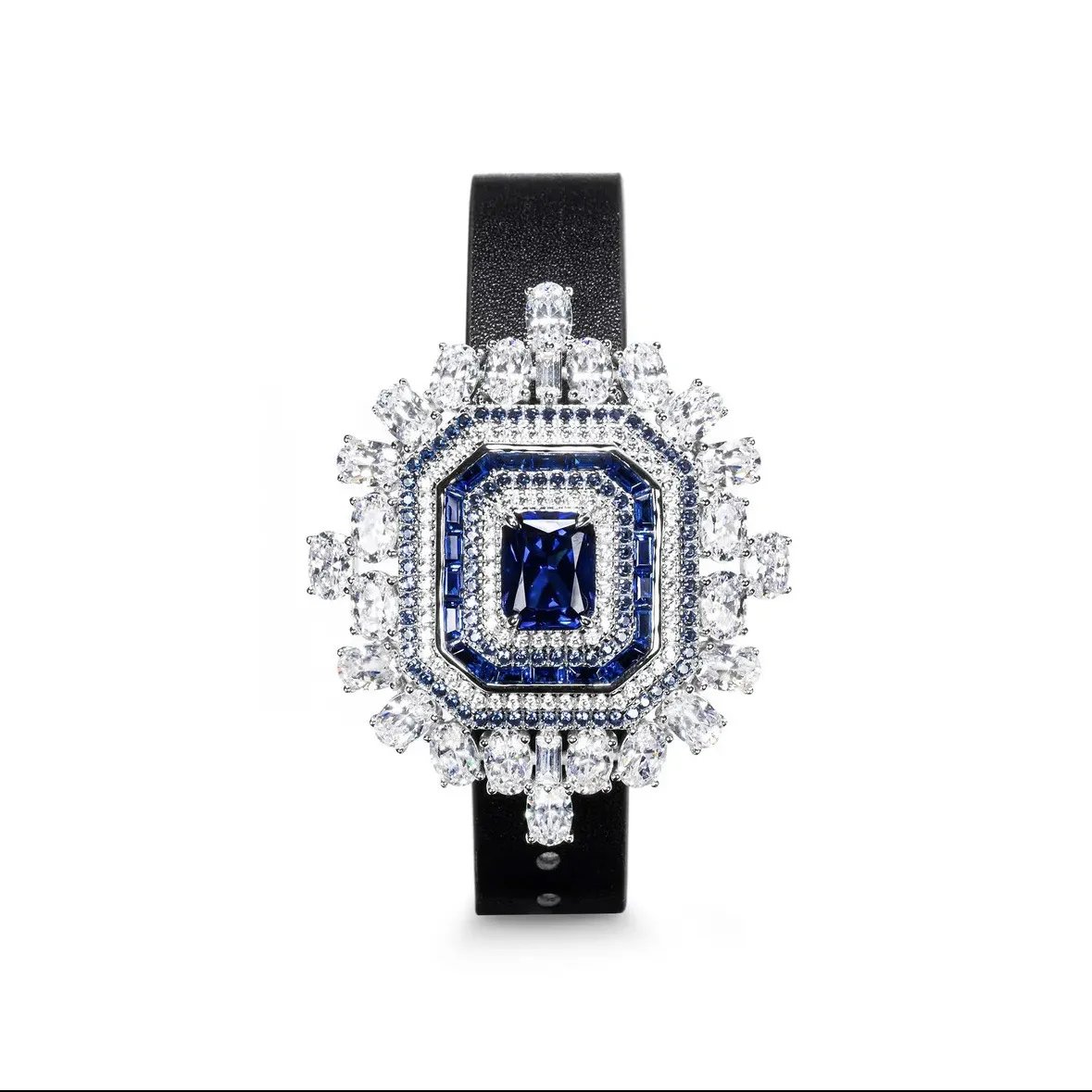 

925 Sterling Silver Sapphire Zircon Bracelet with Belt Vintage Wrist Strap for Women Luxury Fine Jewelry Valentine's Day Gift