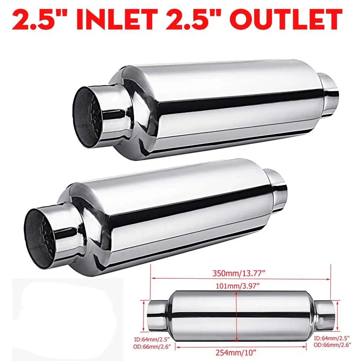 1/2pcs 63mm 2.5" Car Exhaust Muffler Silencer Resonator Stainless Steel Muffler Tip Silencer Exhaust System Universal
1/2pcs 63mm 2.5" Car Exhaust Muffler Silencer Resonator Stainless Steel Muffler Tip Silencer Exhaust System Universal