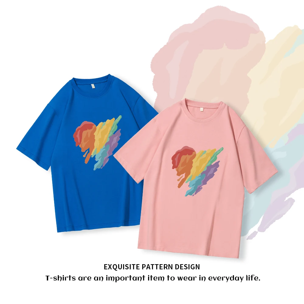 Men Rainbow love Print Tees Loose Oversized Tshirts Casual Fashion Tops Couples Harajuku Tee Shirt Streetwear Hip Hop T Shirt
Men Rainbow love Print Tees Loose Oversized Tshirts Casual Fashion Tops Couples Harajuku Tee Shirt Streetwear Hip Hop T Shirt