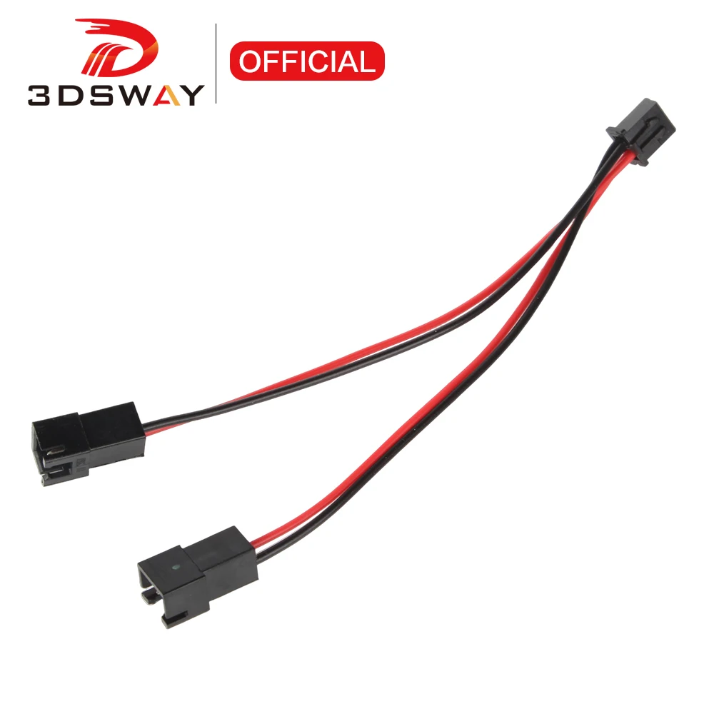 

3DSWAY 5/10pcs 3D Printer Parts Hotend Cooling Fan Parallel Connection Cable 2pin XH2.54 Terminal Female to Male Connector Line