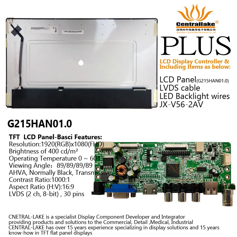 Hot Sale for 21.5″LCD Industrial Display Screen Includes Controller Board :V56-2AV Plus 21.5 Inch PanelG215HAN01.0
Hot Sale for 21.5″LCD Industrial Display Screen Includes Controller Board :V56-2AV Plus 21.5 Inch PanelG215HAN01.0