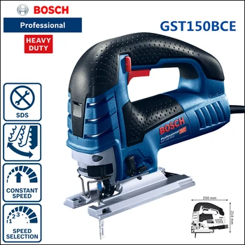 Bosch GST 150 BCE 780W 지그 톱 체인톱, 45 ° 베벨 톱질 체인톱, 거친 정밀 가공용 4 단 진동 전동 공구