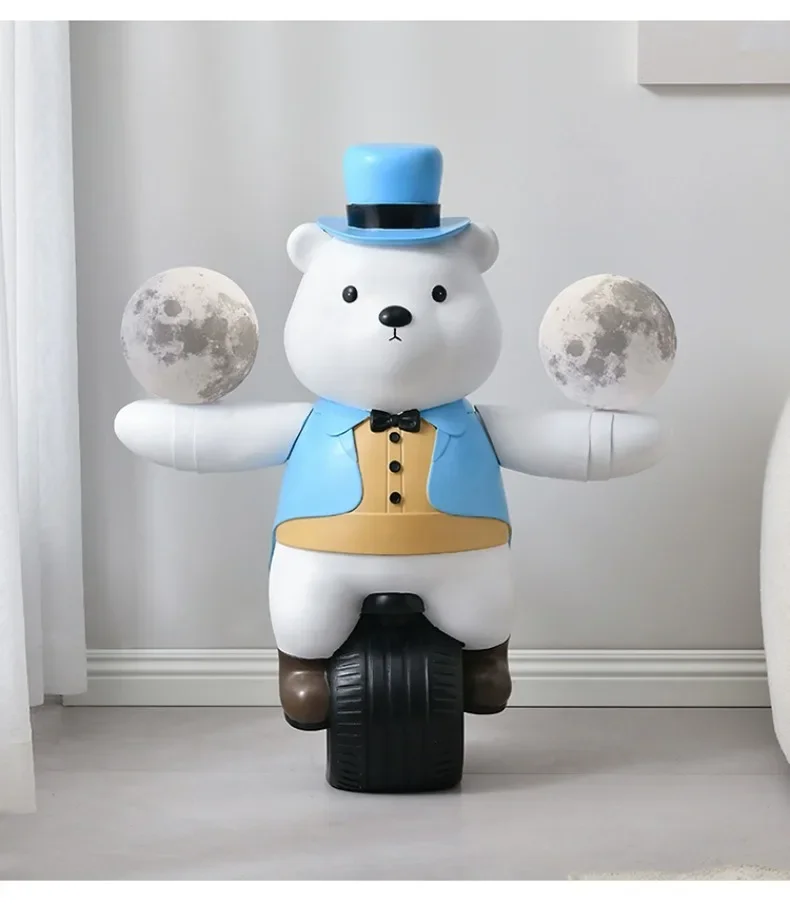 Modern Light Luxury Living Room Creative Floor-standing Bear Ornaments Lamp Panel Sofa Storage Tray High-end Home Decoration Modern Light Luxury Living Room Creative Floor-standing Bear Ornaments Lamp Panel Sofa Storage Tray High-end Home Decoration