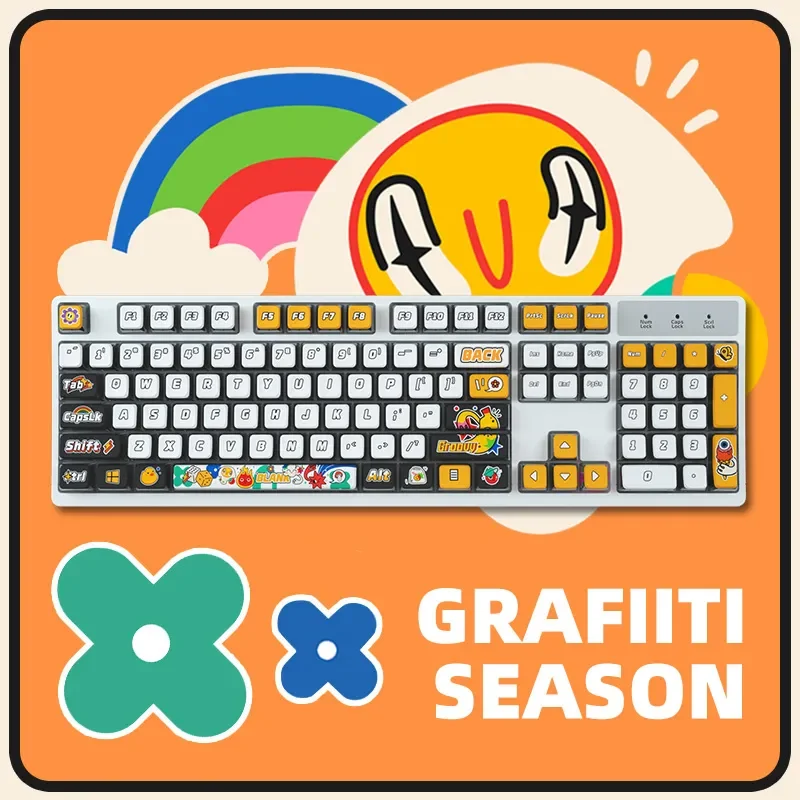 

Dareu K104/k87 Street Graffiti Theme Wired Gamer Mechanical Keyboard 104/87 Keys Pbt Keycaps Rgb Light Quiet Office Keyboard