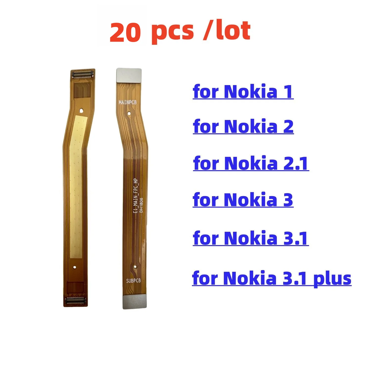 20 шт./партия, гибкий кабель для материнской платы для Nokia 1 2 2,1 3 3,1 Plus 
20 шт./партия, гибкий кабель для материнской платы для Nokia 1 2 2,1 3 3,1 Plus