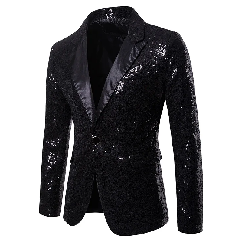 Mens Shiny Sequins Dress Suit Jacket Blazer One Button Tuxedo Blazers Men Party Wedding Banquet Stage Singer Costume Homme XXL
Mens Shiny Sequins Dress Suit Jacket Blazer One Button Tuxedo Blazers Men Party Wedding Banquet Stage Singer Costume Homme XXL