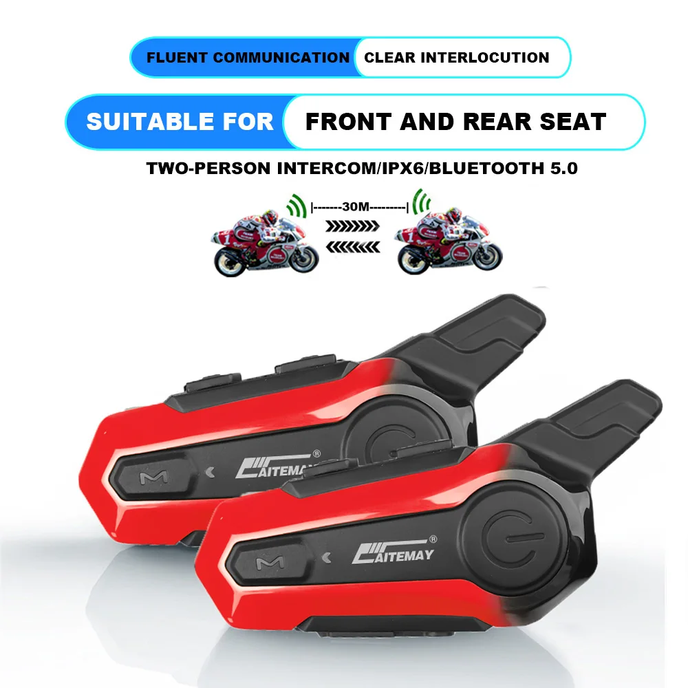 Motorcycle Helmet Intercom Bluetooth-compatible 2 Riders Talking Universal Pairing Waterproof Interphone Headset Handsfree Call
Motorcycle Helmet Intercom Bluetooth-compatible 2 Riders Talking Universal Pairing Waterproof Interphone Headset Handsfree Call