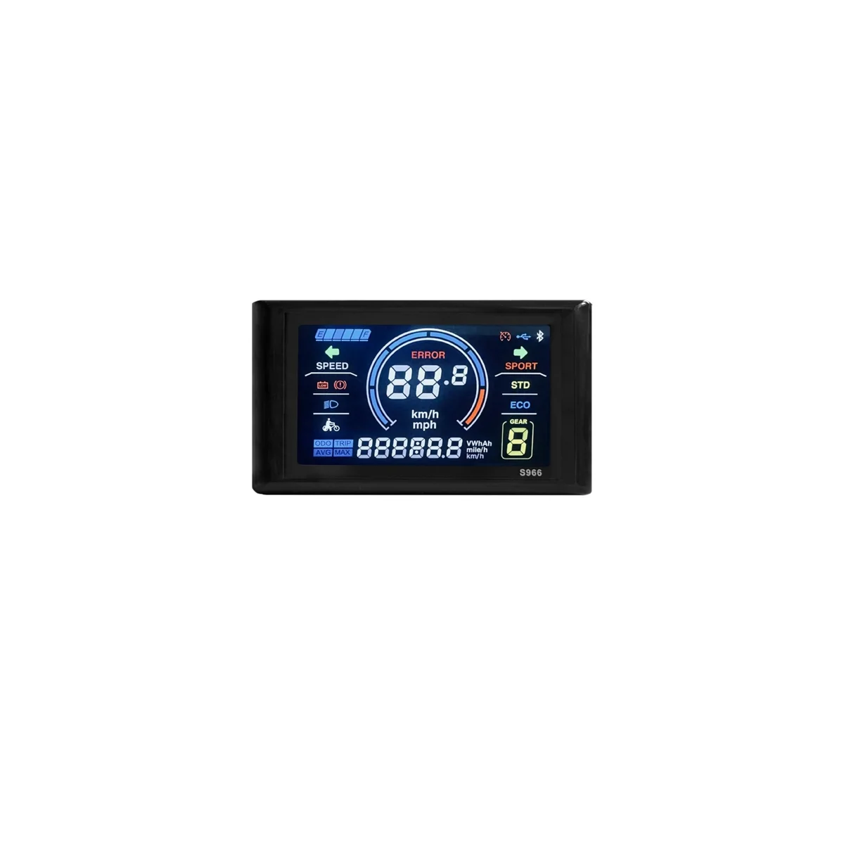 Electric Bike Display 24V-72V Waterproof LCD Display S966 Electric Bike Controller Panel Dashboard,SM Connector
Electric Bike Display 24V-72V Waterproof LCD Display S966 Electric Bike Controller Panel Dashboard,SM Connector