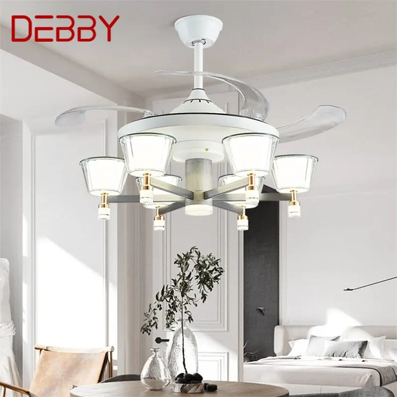 DEBBY Lamp With Ceiling Fan White With Remote Control Invisible Fan Blade LED Fixtures Home Decorative For Living Room Bedroom
DEBBY Lamp With Ceiling Fan White With Remote Control Invisible Fan Blade LED Fixtures Home Decorative For Living Room Bedroom