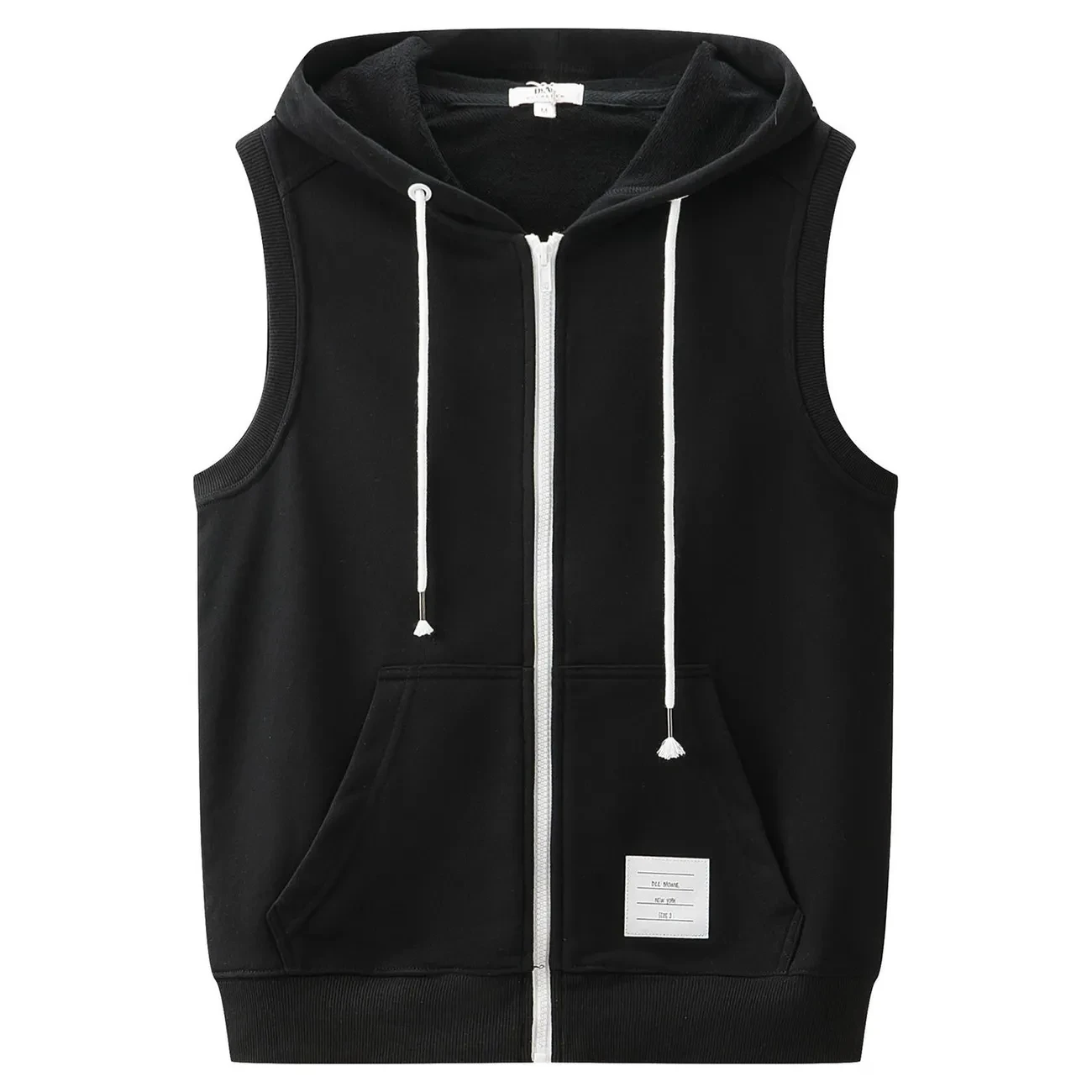 

Sports Hoodie Casual Loose Jacket Vest Man Vintage Gilets Hooded Waistcoat Male Sleeveless Coat Cotton Korea Fashion Clothing