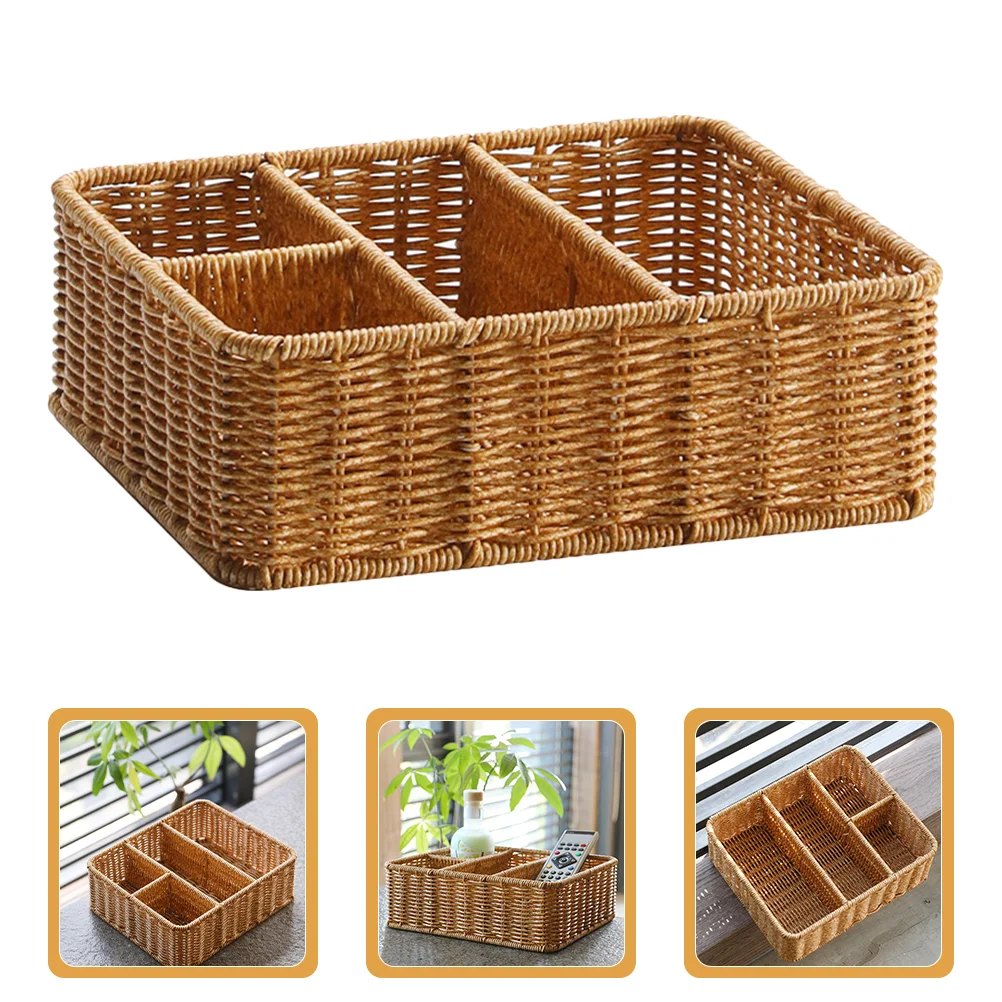 Basket Storage Box Desktop Woven Remote Control Container Delicate Office Organizer Kitchen Bin Home Sundries 
Basket Storage Box Desktop Woven Remote Control Container Delicate Office Organizer Kitchen Bin Home Sundries