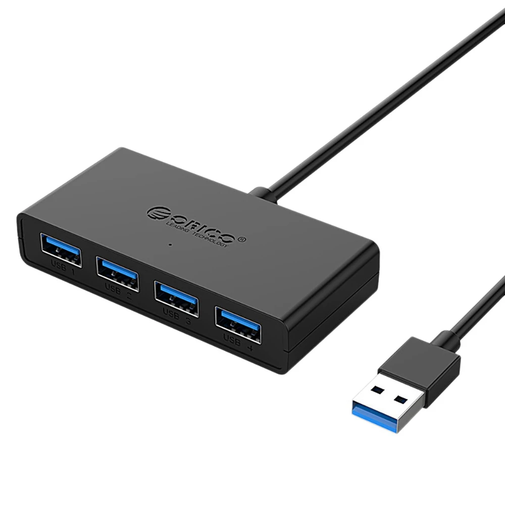 Разветвитель ORICO с 4 портами USB 3,0 и портом питания Micro-USB 
Разветвитель ORICO с 4 портами USB 3,0 и портом питания Micro-USB