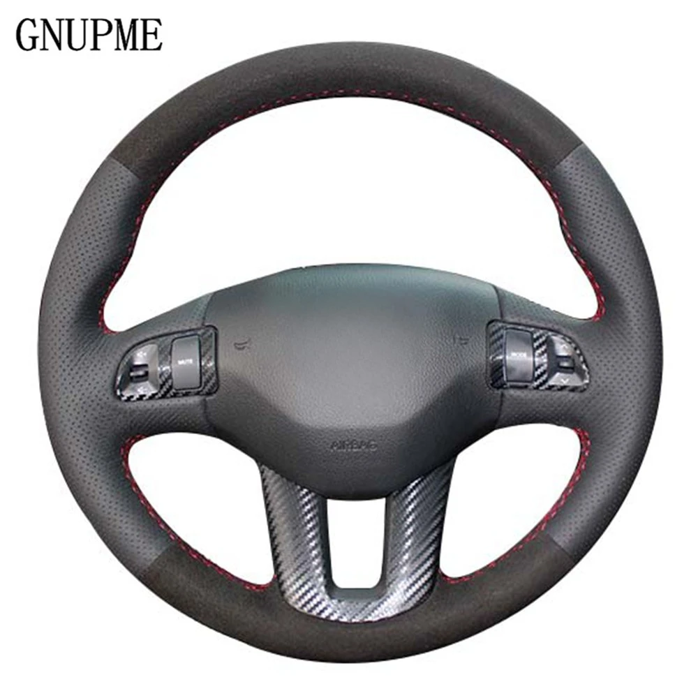 Car Steering Wheel Cover Black Genuine Leather Suede Steering Cover for Kia Sportage 3 2011-2014 Kia Ceed 2010
Car Steering Wheel Cover Black Genuine Leather Suede Steering Cover for Kia Sportage 3 2011-2014 Kia Ceed 2010